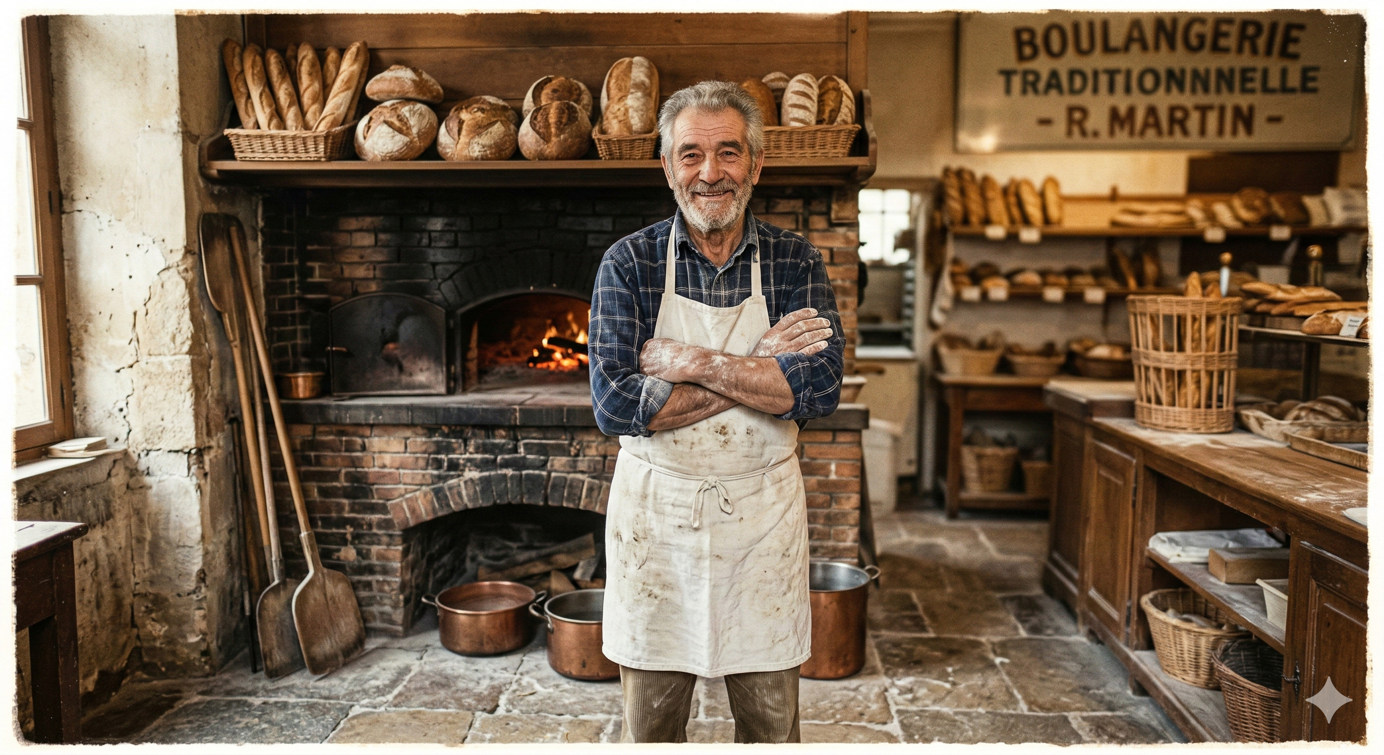 Marcel Dumont au fournil en 1987